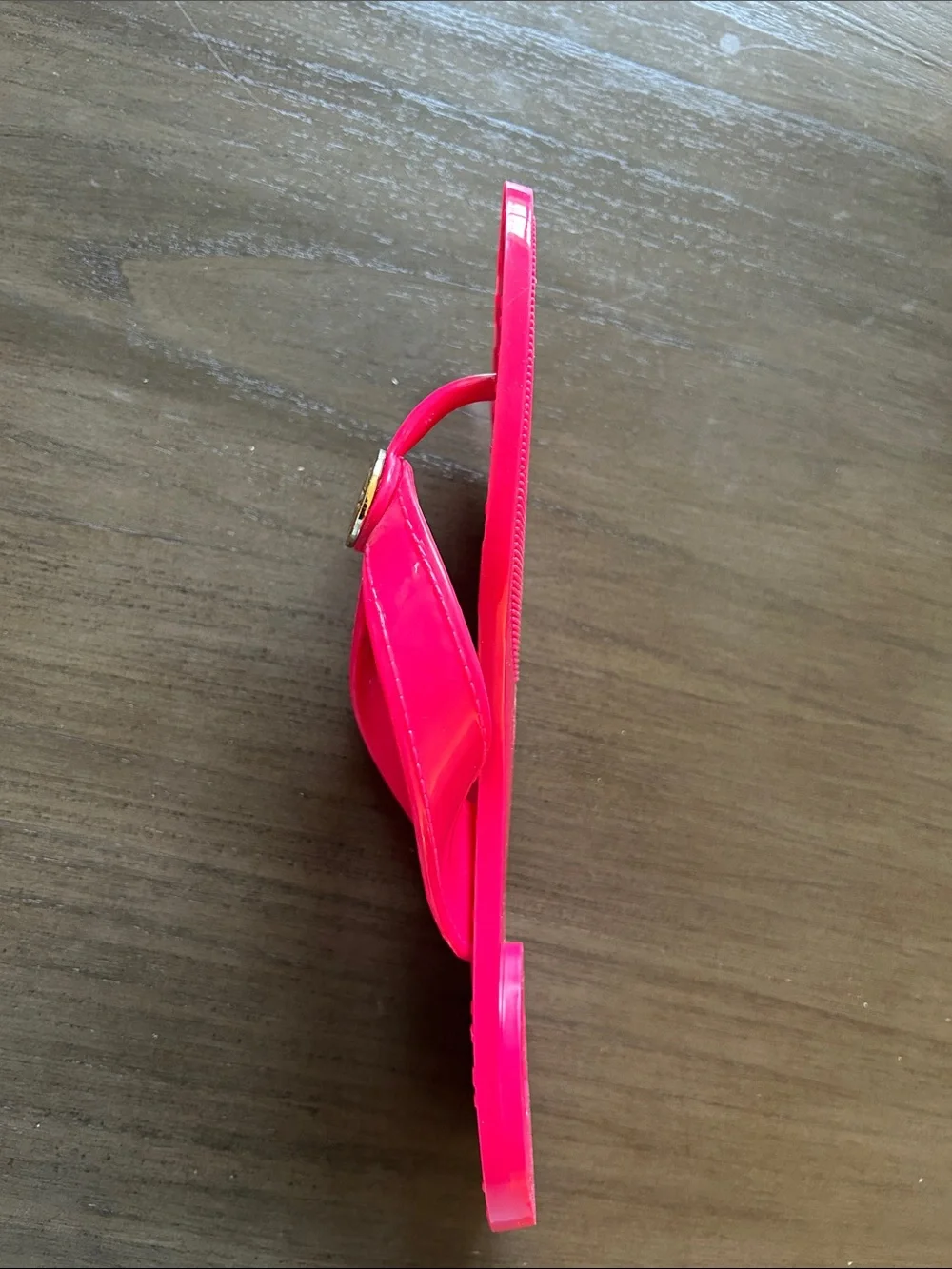 Tory Burch Neon Pink Logo Thong Sandals